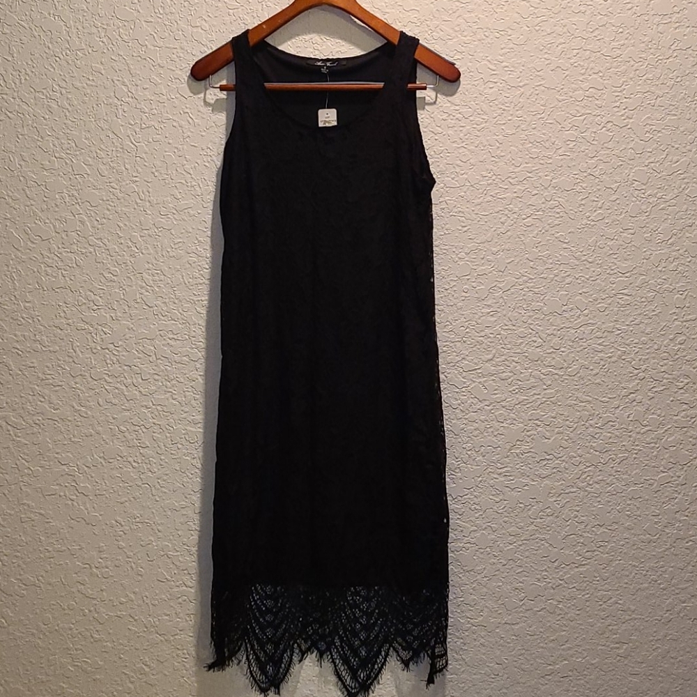 Anne French Black lace dress size Small